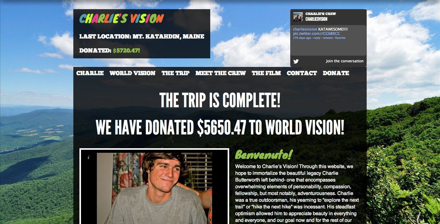 Charlies Vision website screenshot